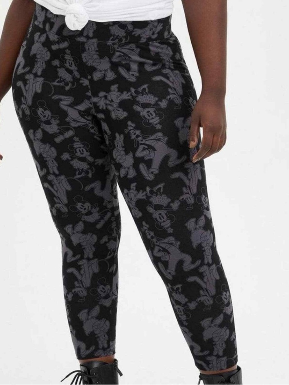 Torrid x Disney Mickey and Friends Gray Black Crop Leggings 3
